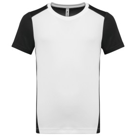 T-shirt de sport écoresponsable bicolore enfantCouleur:White / Black