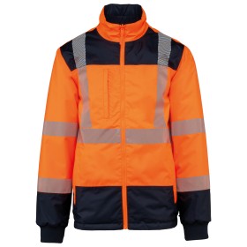 Parka de sécurité recyclée 4 en 1 unisexeCouleur:Hi Viz Orange / Navy