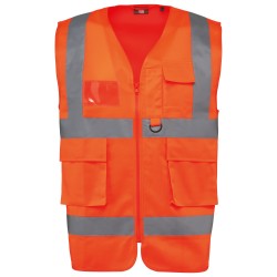 Gilet de sécurité haute visibilité recyclé avec zip unisexeCouleur:Hi Viz Orange