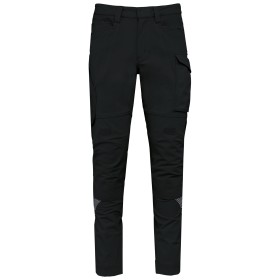 Pantalon léger stretch recyclé multipoches unisexeCouleur:Black