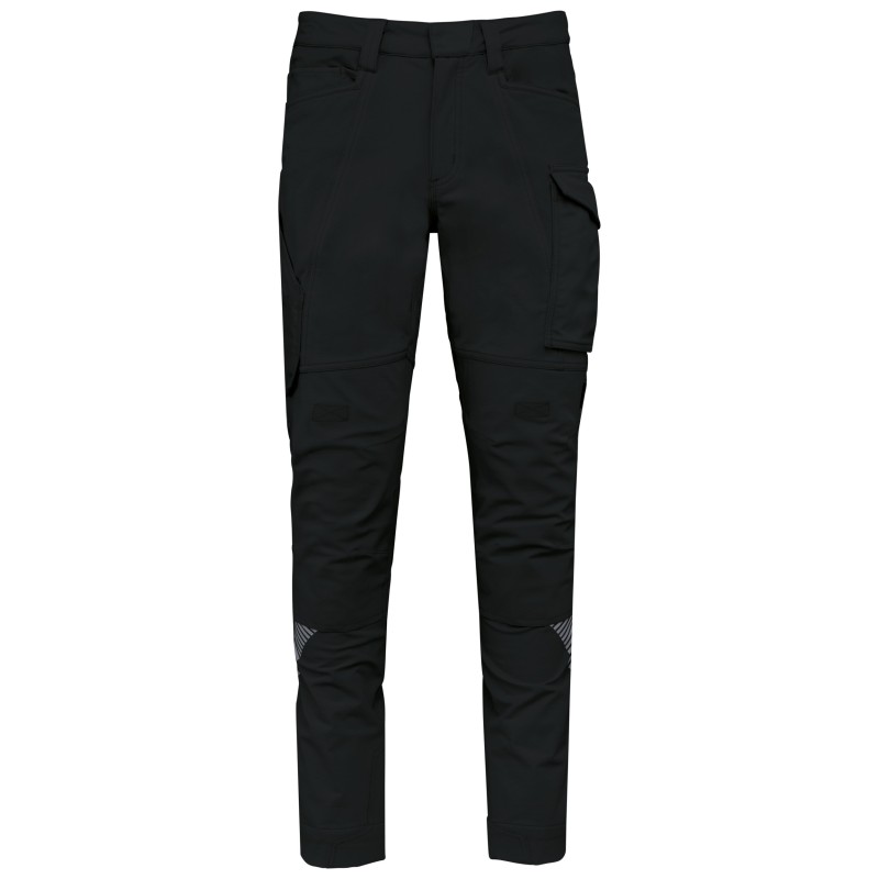 Pantalon léger stretch recyclé multipoches unisexeCouleur:Black