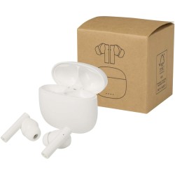 Oreillette Bluetooth® True Wireless Alterf en plastique recyclé avec embouts en siliconeCouleur:Blanc
