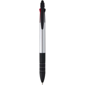 Stylo bille Trine recyclé RCS 3 encres avec styletCouleur:Argent