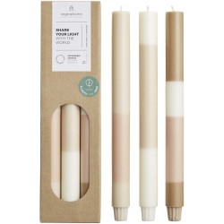 Bougies d’aspect craie Originalhome par lot de 4Couleur:Blanc cassé