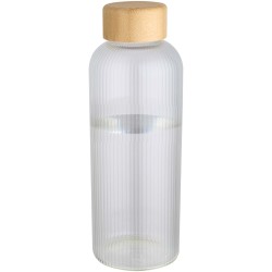 Bouteille en verre borosilicate Mirage simple paroi de 650 ml avec couvercle en bambouCouleur:Translucide