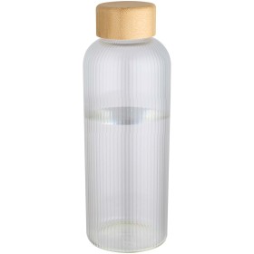 Bouteille en verre borosilicate Mirage simple paroi de 650 ml avec couvercle en bambouCouleur:Translucide
