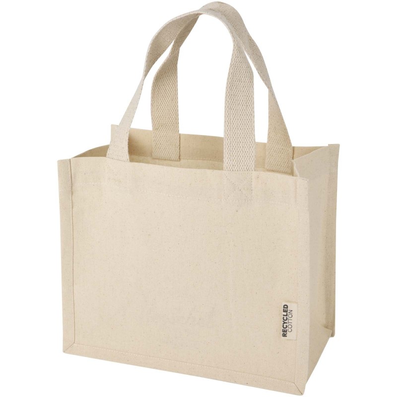 Mini sac shopping Odessa à soufflet en coton recyclé de 9 L et 220 g/m² certifié GRSCouleur:Naturel