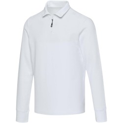 Polo unisexe Zeus à manches longues et demi fermeture éclairCouleur:Blanc