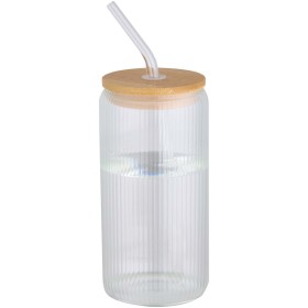Pot de 500 ml en verre borosilicate Mirage simple paroi avec couvercle en bambouCouleur:Translucide