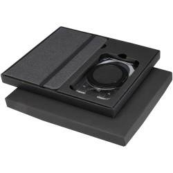Coffret cadeau Kern avec carnet à couverture rigide A6 et portefeuille MagSafeCouleur:Gris