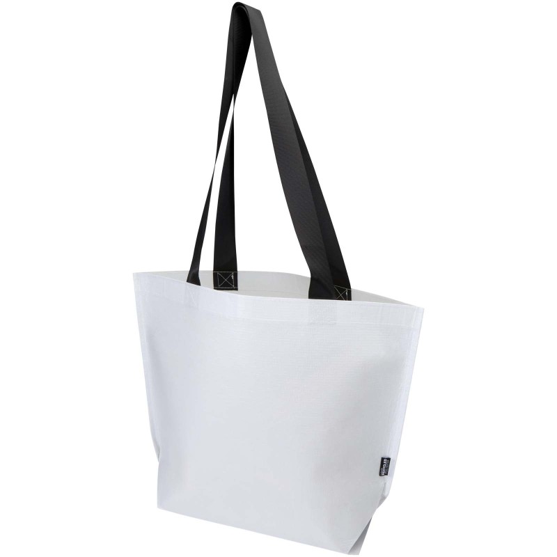Sac shopping Duo recyclé et certifié GRS à double laminage de 18 LCouleur:Blanc