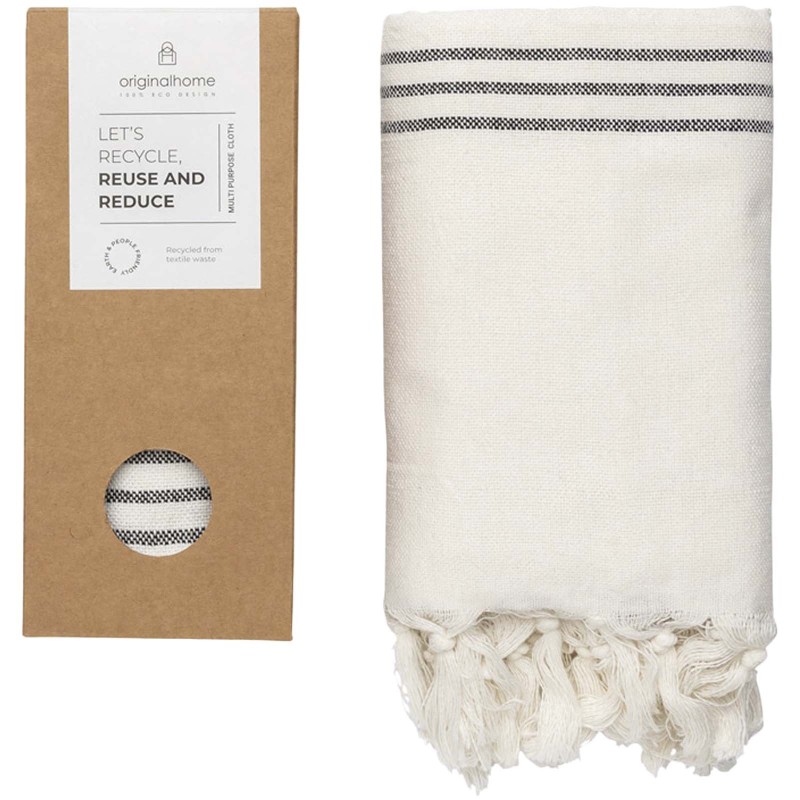 Tissu recyclé Originalhome 85 x 175 cmCouleur:Blanc cassé