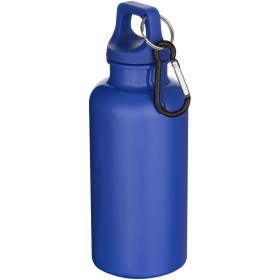Bouteille d’eau Oregon de 400 ml en plastique recyclé uni certifié RCS avec mousquetonCouleur:Bleu foncé