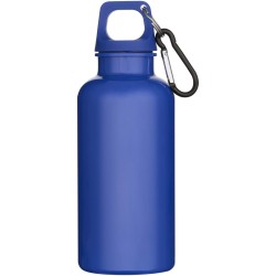 Bouteille d’eau Oregon de 400 ml en plastique recyclé uni certifié RCS avec mousquetonCouleur:Bleu foncé