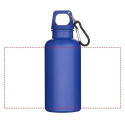 Bouteille d’eau Oregon de 400 ml en plastique recyclé uni certifié RCS avec mousquetonCouleur:Bleu foncé