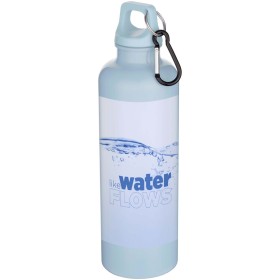 Bouteille d’eau Oregon de 750 ml en plastique recyclé uni certifié RCS avec mousquetonCouleur:Bleu nuage