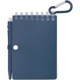 Ensemble carnet souple d’extérieur recyclé et stylo bille (encre noire) Lig MiniCouleur:Bleu océan