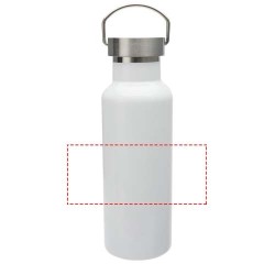 Bouteille d’eau Thor de 500 ml en acier inoxydable recyclé et certifié RCS avec impression par sublimationCouleur:Blanc