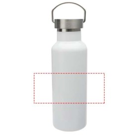 Bouteille d’eau Thor de 500 ml en acier inoxydable recyclé et certifié RCS avec impression par sublimationCouleur:Blanc