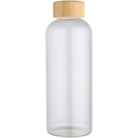 Bouteille en verre borosilicate Mirage simple paroi de 650 ml avec couvercle en bambouCouleur:Translucide