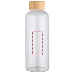 Bouteille en verre borosilicate Mirage simple paroi de 650 ml avec couvercle en bambouCouleur:Translucide
