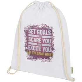 Sac refermable à cordon Odisha de 5 L bio certifié OCS 140 g/m²Couleur:Blanc