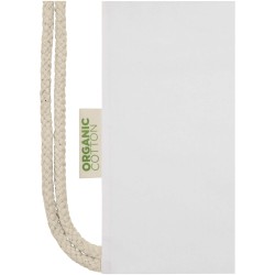 Sac refermable à cordon Odisha de 5 L bio certifié OCS 140 g/m²Couleur:Blanc