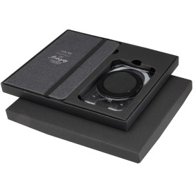 Coffret cadeau Kern avec carnet à couverture rigide A6 et portefeuille MagSafeCouleur:Gris