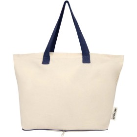 Sac shopping Sierra pliable en coton recyclé GRS 140 g/m2 7 LCouleur:Naturel Marine