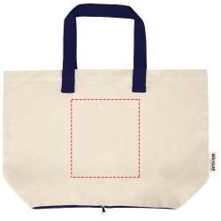 Sac shopping Sierra pliable en coton recyclé GRS 140 g/m2 7 LCouleur:Naturel Marine