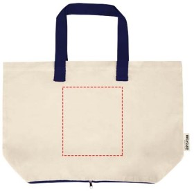 Sac shopping Sierra pliable en coton recyclé GRS 140 g/m2 7 LCouleur:Naturel Marine