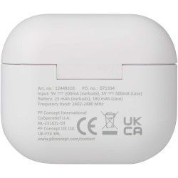 Oreillette Bluetooth® True Wireless Altais sans fil en plastique recycléCouleur:Blanc