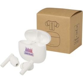 Oreillette Bluetooth® True Wireless Alterf en plastique recyclé avec embouts en siliconeCouleur:Blanc