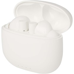 Oreillette Bluetooth® True Wireless Alterf en plastique recyclé avec embouts en siliconeCouleur:Blanc