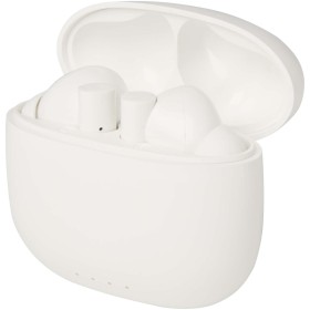 Oreillette Bluetooth® True Wireless Alterf en plastique recyclé avec embouts en siliconeCouleur:Blanc