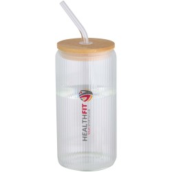 Pot de 500 ml en verre borosilicate Mirage simple paroi avec couvercle en bambouCouleur:Translucide