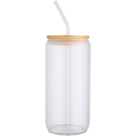Pot de 500 ml en verre borosilicate Mirage simple paroi avec couvercle en bambouCouleur:Translucide