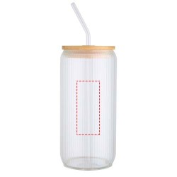 Pot de 500 ml en verre borosilicate Mirage simple paroi avec couvercle en bambouCouleur:Translucide