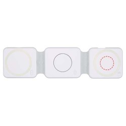 Chargeur sans fil pliable Armus 3 en 1 de 15 W en plastique recycléCouleur:Blanc