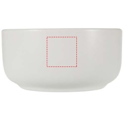 Ensemble plateau en bois et bols de service en céramique NoaCouleur:Blanc