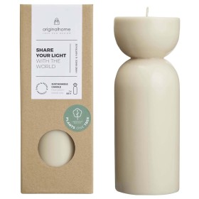 Bougie bio Originalhome de taille moyenneCouleur:Beige