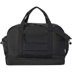 Sac de voyage Puffer recyclé certifié GRS avec fond isolé de 30 LCouleur:Noir