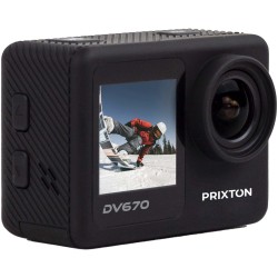 Caméra d’action Prixton DV670 à double écran 4KCouleur:Noir