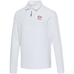 Polo unisexe Zeus à manches longues et demi fermeture éclairCouleur:Blanc