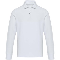 Polo unisexe Zeus à manches longues et demi fermeture éclairCouleur:Blanc