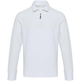 Polo unisexe Zeus à manches longues et demi fermeture éclairCouleur:Blanc