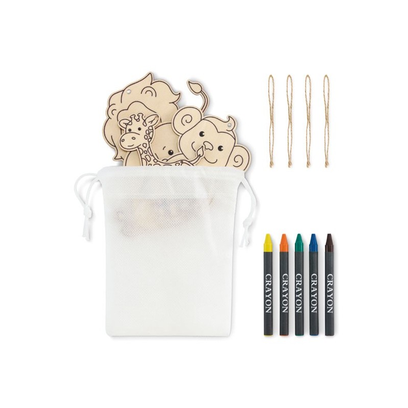 Suspensions à colorier en boisCouleur:Blanc