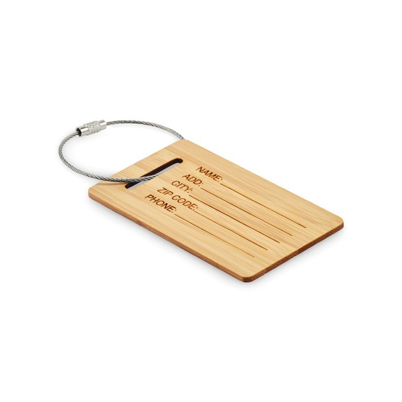 Étiquette de bagage en bambouCouleur:Bois