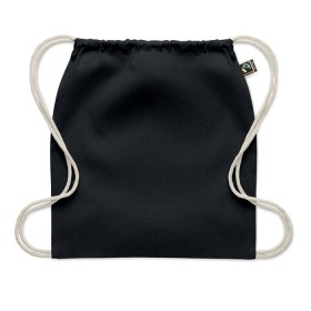Sac à cordon Fairtrade 180grCouleur:Noir