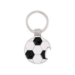 Porte-clé football décapsuleurCouleur:blanc/noir